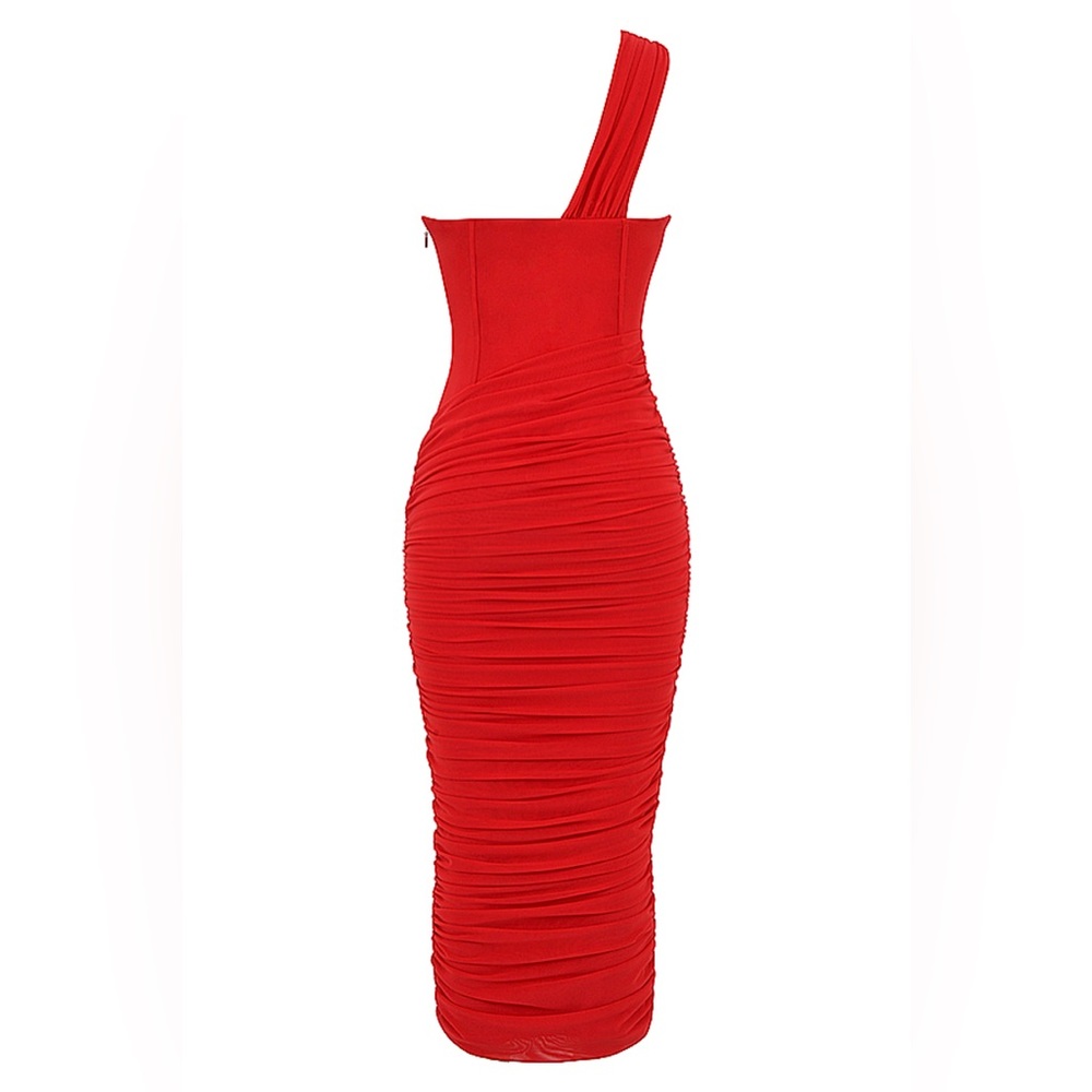 House of CB Red One-Shoulder Dress - Picture 3 of 8